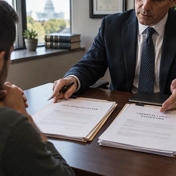 The Difference Between a Civil Demand and Criminal Prosecution